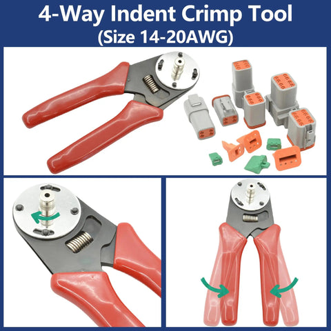 416 Piece DT Connector Kit With Crimping Pliers And Removal Tool, 14 To 20 AWG, red crimping pliers with connectors