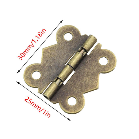 Butterfly Hinge Set 30 Pieces 30x25mm Bronze Iron Vintage Style Hardware For Jewelry Boxes Small Cabinets And Drawers With Screws