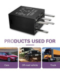 Hassle Free 2Pack Auto Fuel Pump Relays 12Volt 5Pin Direct Plug Power Switch 30Amp Universal Replacement, showing relay side view.
