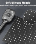 Black Shower Faucet Set With 10 Inch Rainfall Shower Head And Handheld 3 Function Shower System Brass Pressure Balance Valve Ceramic Core Built To Last Stainless Steel Trim Dope Rust Resistant Bath Upgrade, featuring soft silicone nozzles for clog-free performance