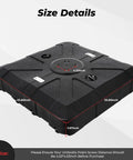 Cantilever Umbrella Base Rolling Stand with refillable HDPE weight reservoirs, size details, heavy duty for outdoor use