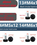 Image showing 30 Pieces Knurled Thumb Screws Set With M4 M5 M6 Threaded Monitor Screws VESA Compatible Carbon Steel Clamping Knobs.