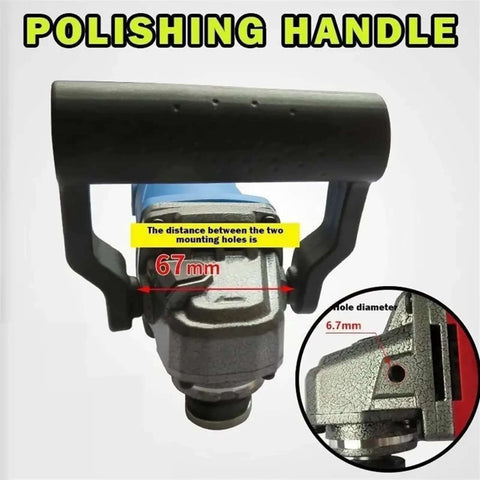 Auxiliary Front Grip Handle For Angle Grinder Polisher Fits 100 Different Grinders Non Slip ABS 110mm By 90mm With 8mm Thread And 67mm Mount Distance Includes 2 Screws