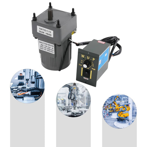 110V 40W Variable Speed Gear Reduction Motor With Knob Speed Control And Controller 15K Adjustable Reversible AC Motor High Torque Heavy Duty Electric Variable Speed Governor For Precision Machinery And Tools