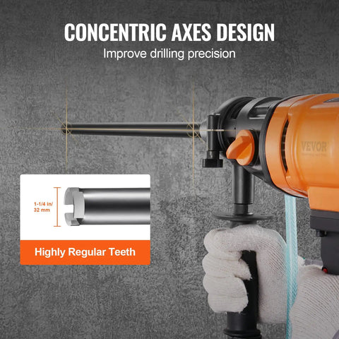 Pro Grade Wet Diamond Core Drill Bit One And One Quarter Inch, Fourteen Inch Drilling Depth For Concrete Brick And Block, Five Eighths Eleven Inner Thread, Laser Welded Diamond Core Bit With Universal Shank, Dust Free Wet Cutting installed on orange drill