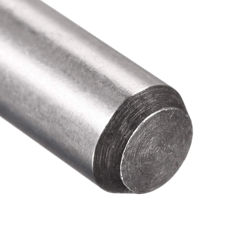 Close-up of a Quarter Inch Dowel Pin, 1 Inch Long, Heat Treated Alloy Steel For Extra Hardness, Bright Finish, Anti Rust