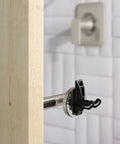 Side view of 24 Inch Stainless Steel Bathroom Grab Bar in Brushed Nickel with comfort grip pad, secure mounting visible.