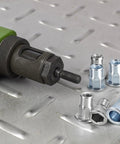 M6 Half Hex Rivet Nuts For 304 Stainless Steel Flat Head Threaded Inserts, tool and nuts on metal surface