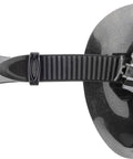 Matrix 2-Lens Scuba Mask for Diving and Snorkeling With Downward-View Tear-Drop Lenses showing side buckle and strap detail