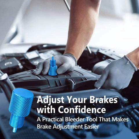 Image of Four Piece Brake Proportioning Valve Bleeder Tool for GM Style Combo Valves in use, aiding brake adjustment for classic cars.