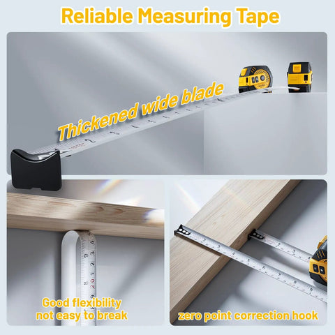 Hardcore Two In One Laser Tape Measure Bundle Sporting A One Hundred Thirty One Foot Digital Rangefinder Paired With A Snappy Sixteen Foot Self Locking Steel Tape For Rapid Blueprint Checks And Handyman Projects Zero Drama Guaranteed