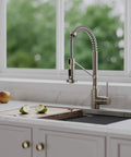 Bolden Commercial Style Two Function Pull Down Kitchen Faucet with Single Handle and High Arc Spout Spot Free Stainless Steel Finish