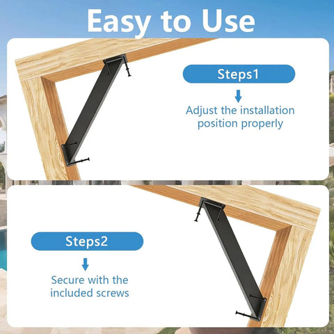 Six Pack Heavy Duty Corner Braces 45 Degree Angled Brackets For Pergola Deck Gazebo Treehouse Patio And Cabin Builds DIY Wood Structure Connector Kit Pro