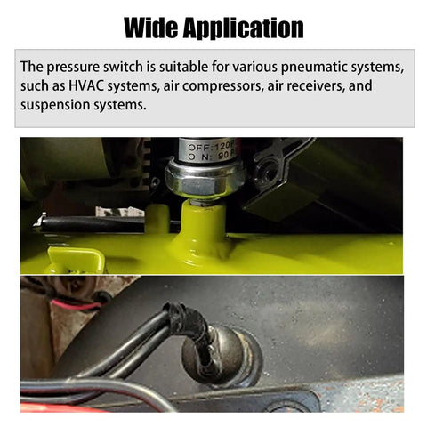 90 To 120 PSI Air Pressure Switch 1 Quarter NPT Controller installed in air compressor system demonstrating wide application
