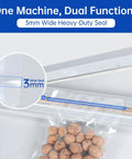 Rock Solid Impulse Heat Sealer With 20 Inch Wide Seal Bar Heavy Duty Plastic Bag Sealing And Cutting Machine showing 3mm wide seal.