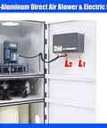 Internal view of Heavy Duty Mobile Pulse Jet Dust Collector with two cartridges and motor, 2200 m3/h airflow, 99.8% filtration.