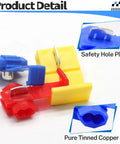 150 Pcs Solderless Quick Splice Wire Connectors Kit For 22 To 10 AWG No Strip Tap Crimp Joiners, red blue yellow connectors