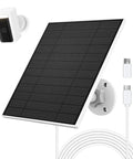 5W Solar Panel Charger for Wyze Battery Cam Pro and Wyze Outdoor V1 V2 with USB C Port IP65, wall mount, cables