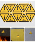 Self Adhesive Safety Warning Sign Decals Set 24 Pieces Heavy Duty Industrial Equipment Labels For Shop Floor Warehouse And Factory Use Machine Caution Stickers No Nonsense Readability Bright Color Labels For Clear Risk Alerts on surfaces.