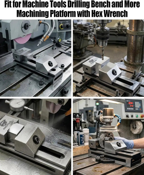 Top Pick 2 Inch Precision Vise For Machinists Built Bulletproof With Heavy Duty Alloy Steel And Screwless Quick Release Setup Perfect For Bench Drills And No Sweat Jobs, shown on machining platform.