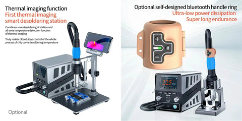 1400W Smart Hot Air Rework Station For SMD BGA Repair, Heats To 380 Celsius In 3 Seconds, Three Modes Soft Standard Fast, 9 Channel Control