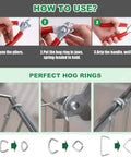 1000 Pack 3/8 Inch Galvanized Hog Rings Assortment Kit For Upholstery And Furniture Use Pro Grade Heavy Duty Rings Instructions
