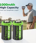 Solid As A Rock Cr2 Lithium Batteries 3V Non Rechargeable Cells Delivering Decade Long Reliable Juice Perfect For Rangefinders Nest Thermostats Smart Switches And Instant Fuji Cameras Two Pack Setup with a man using a rangefinder.