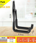 Beefy Heavy Duty Garage Hook Set 2 Pack Wall Mount Tool Hangers for ladders, ropes, hose, garden gear, and bulk items steel with anti rust coating and non slip PVC.