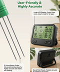 Must Have Wireless Soil Moisture Meter With LCD Receiver and 3 Probe Sensor on Table Displaying Data