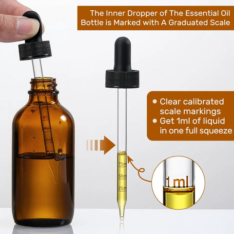4 Oz Dark Amber Glass Dropper Bottles 120 Ml Calibrated Eye Droppers Leakproof Tincture Vials And Essential Oil Containers Slick Silicone Tips For Zero Mess Flow Built For Your Daily Wellness And Beauty Projects