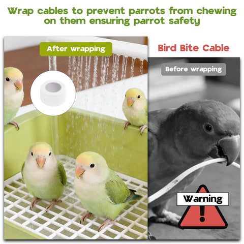 Spacious Expandable Indoor Bird Bath Fountain With Automatic Circulating Faucet And USB Pump Large Bird Bath For Parrots And Small Birds Easy Clean Green with birds enjoying water.
