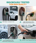 Level 2 EV Charger With WiFi App And Plug In And Go 48 Amp Hardwired Or 38 MPH On NEMA 14 50 Plug 25 Foot Cable tested for quality