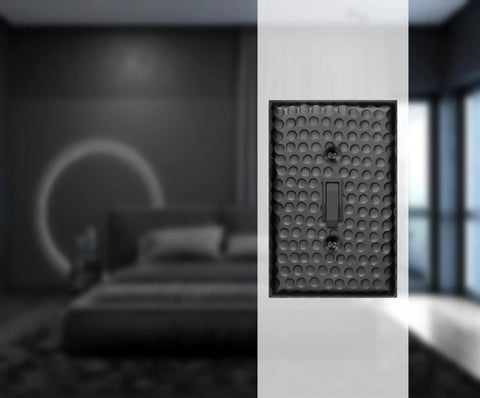 Hand Hammered Matte Black Light Switch Cover Plate For 1 Gang Walls Durable Metal Wall Plate Decorative Outlet Cover For Bathrooms Kitchens And Living Areas Corrosion Resistant Pack Of 2