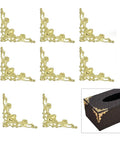 Top Shelf Iron Corner Protectors Sweet Yellow Edge Guards For Books Scrapbooks And Purse Cases, set of eight durable gold corner brackets.