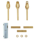 Three-Handle Bathtub And Shower Remodel Kit For Central Brass Faucets with Chrome Knob Handles includes stems, diverter, nipples.
