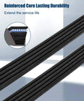 Reinforced black dual-sided engine drive belt for Volkswagen Jetta and Cadillac SRX, showcasing durability and design.