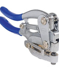 Heavy Duty Sheet Metal Hand Punch Tool for Holes Up To Nine Thirty Second Inch, 14 Gauge Capacity with blue handles