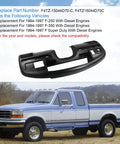 JDMSPEED instrument dash cluster bezel, black plastic replacement for 1994–1997 Ford F-250/F-350 diesel (front view).