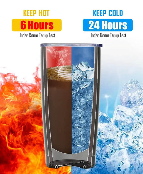 20 Oz Travel Coffee Tumbler Insulated Stainless Steel Cup With Lid Keeps Drinks Hot For 6 Hours And Cold For 24 Hours