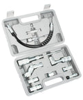 12 Piece Grease Gun Coupler Set For Hard To Reach Fittings With Heavy Duty Zerk Adapters And Hose Holder in carry case