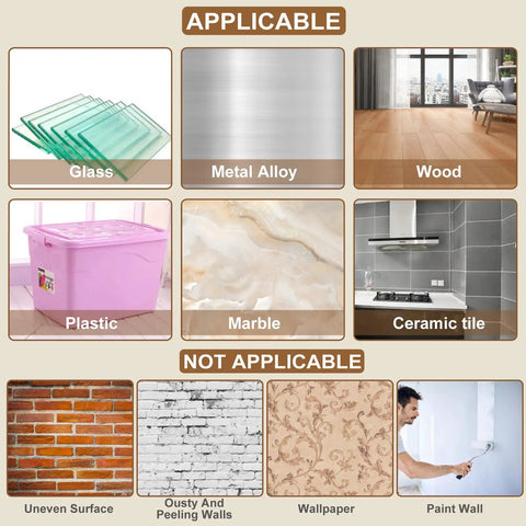 Image showing surfaces where Heavy Duty Hook And Loop Tape 30 Ft X 1 Inch Self Adhesive Velcro Strips can be used and not used.