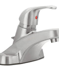 WaterSense Certified Brushed Nickel Single-Handle Bathroom Sink Faucet With Sleek Modern Look and Easy-Use Lever
