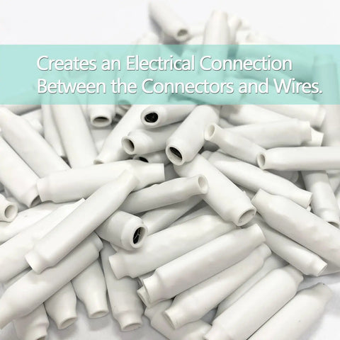 Low Voltage B Wire Connectors Dry Silicone Crimp Bean Type Cable Splices For Telephone Alarm Networking CCTV Security Systems White 1000 Pieces