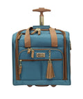 15 Inch Carry On Luggage For Women Lightweight Rolling Spinner Wheels Underseat Bag For Weekend Trips And Business Travel Teal Blue