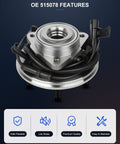 Front Wheel Hub And Bearing Assembly 515078 Drop In Direct Fit For Ford Explorer Sport Trac Mercury Mountaineer 2006 2007 2008 2009 2010 With ABS 5 Lug 3 Bolt Flange Replacement