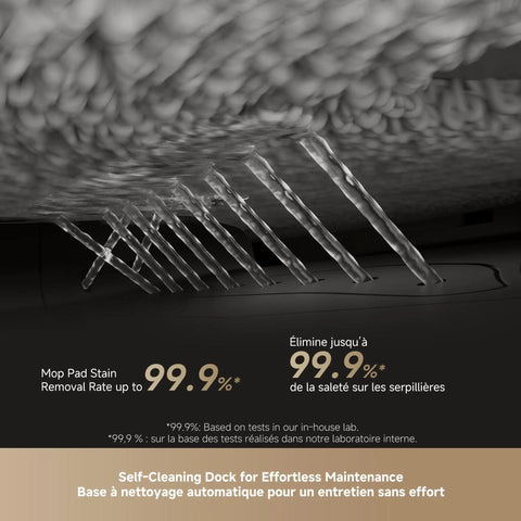 Close-up of mop pad of Smart Robot Vacuum And Mop With Auto Empty Dock Self Cleaning Mop Beast Suction Power 19500 Pa