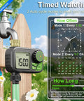 Plug And Play Sprinkler Timer For Your Yard: Programmable Digital Hose Timer With Rain Delay, Manual And Automatic Watering Outdoor Waterproof Irrigation Controller With Brass Inlet One Outlet attached to faucet