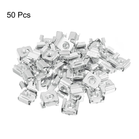 Tough As Nails M4 X 0.7mm Cage Nuts 50 Pack Snap Fit Carbon Steel Zinc Plated for secure server cabinet mounting.
