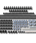 210 Piece Front End Sheet Metal Hardware Kit For Vintage Cars And Trucks With Fender Bolts J Clips Captured Washer Bolts Plastic Nuts And Mounting Hardware For Grilles Body Panels And Fender Assembly Pro Grade All In One black and silver hardware set