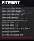 Fitment chart for Fuel Pump Replacement For Chevy Silverado Sierra 1500 1500HD 2500 2500HD Classic 2004 2007 With 4.3L 4.8L 5.3L 6.0L 8.1L V8 Engines Fits 6 Foot 6 Inch Bed Not For Suburban.